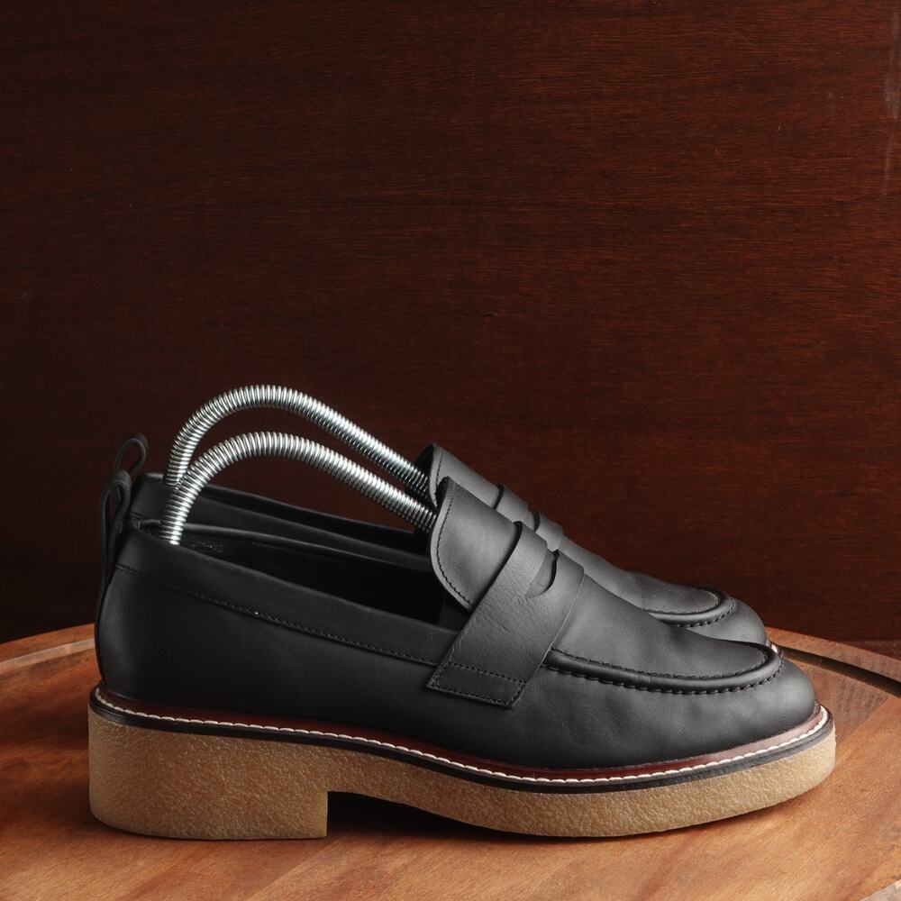 Everlane Loafers WMS SZ 10.5 BLK The Gum Sole Penny Chunky Preppy Academia Shoes